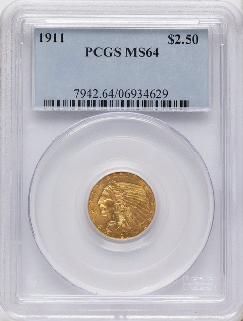 1911 $2.50 Indian Quarter Eagle PCGS MS64