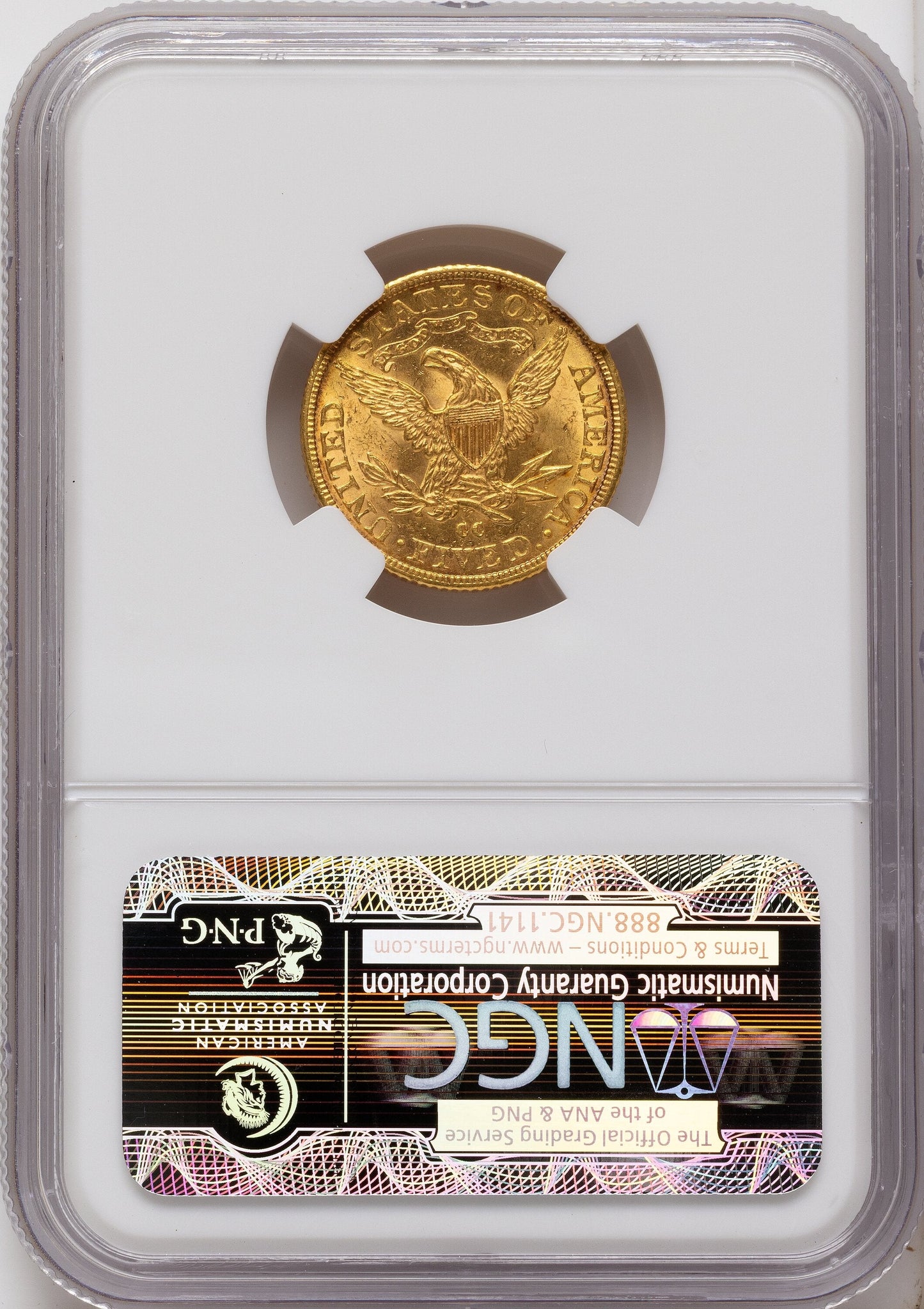 1891-CC $5 CAC Liberty Half Eagle NGC MS62