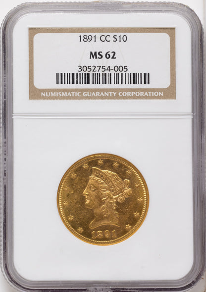 1891-CC $10 Liberty Eagle NGC MS62