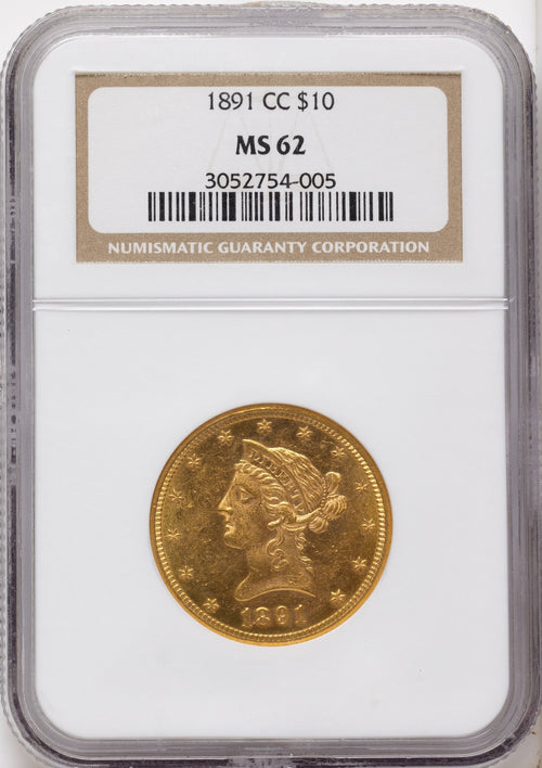 1891-CC $10 Liberty Eagle NGC MS62