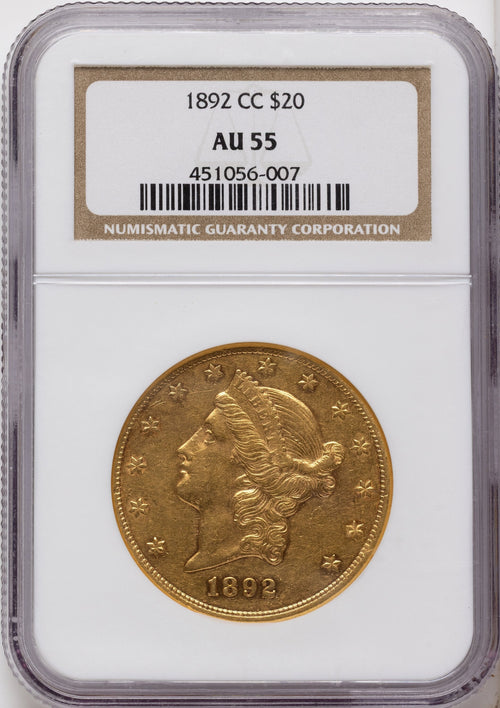 1892-CC $20 Liberty Double Eagle NGC AU55