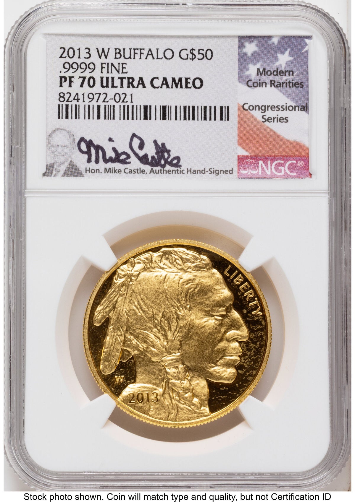 2013-W Proof Gold Buffalo 1 oz Mike Castle NGC PF70