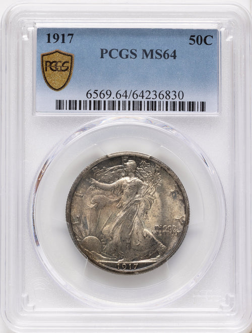 1917 50C Walking Liberty Half Dollar PCGS MS64