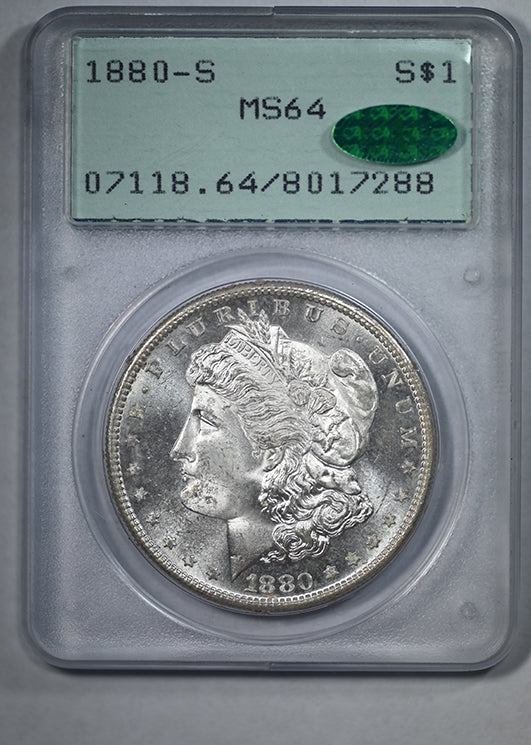 1880-S Morgan Dollar $1 PCGS Rattler MS64 CAC