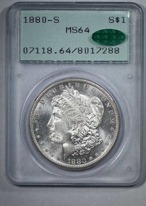 1880-S Morgan Dollar $1 PCGS Rattler MS64 CAC