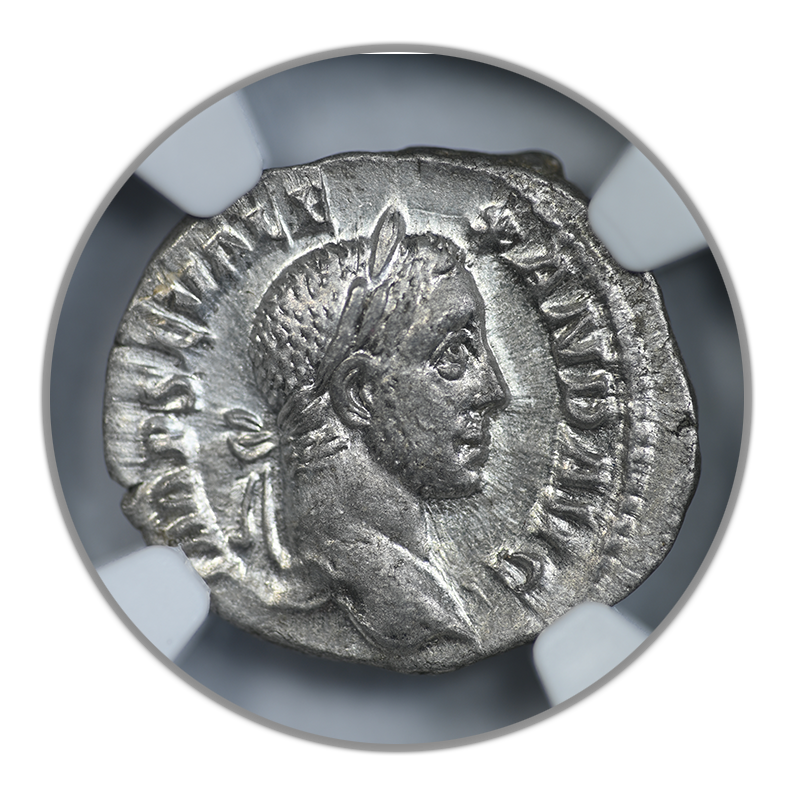 AD 222-235 Roman Empire Severus Alexander AR Denarius NGC Ancients Choice AU