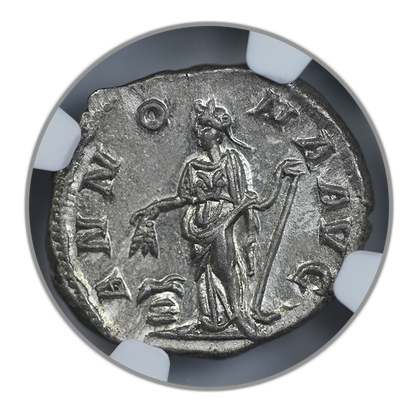 AD 222-235 Roman Empire Severus Alexander AR Denarius NGC Ancients Choice AU