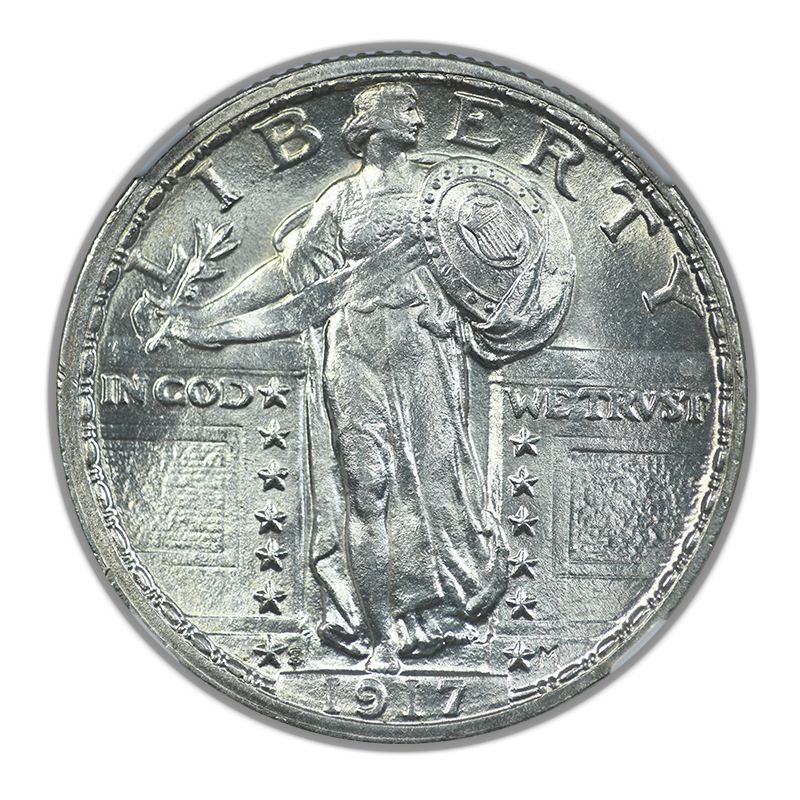 1917-S Type 2 Standing Liberty Quarter 25C NGC MS64