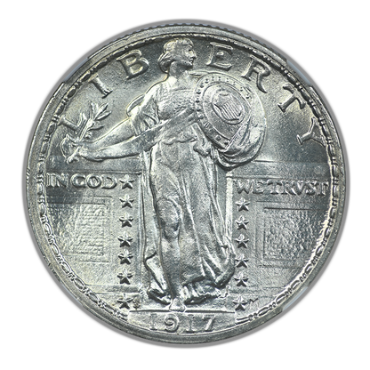 1917-S Type 2 Standing Liberty Quarter 25C NGC MS64