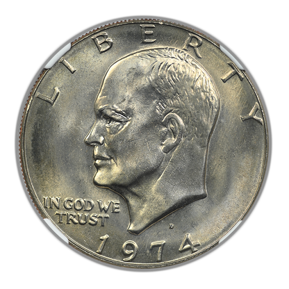 1974-D Clad Eisenhower Ike Dollar $1 NGC MS66 CAC