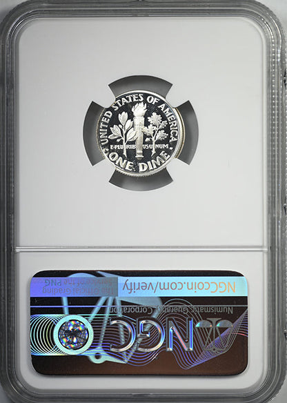 2006-S Proof Silver Roosevelt Dime 10C NGC Mint Error PF69 Ultra Cameo Finned Rim Obverse