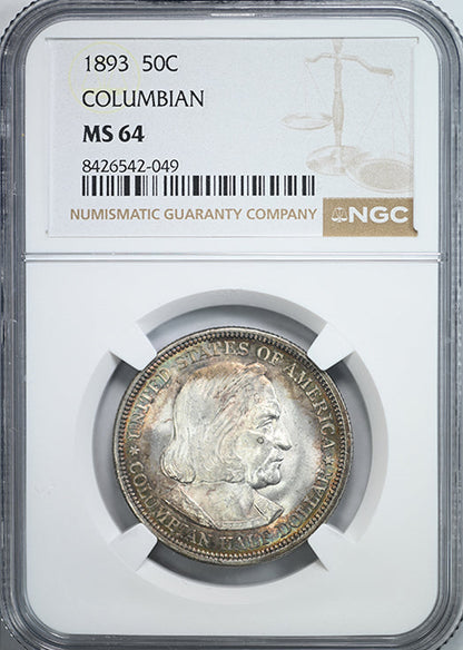 1893 Columbian Exposition Classic Commemorative Half Dollar 50C NGC MS64 - TONED!