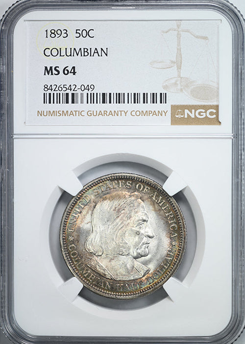 1893 Columbian Exposition Classic Commemorative Half Dollar 50C NGC MS64 - TONED!