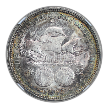 1893 Columbian Exposition Classic Commemorative Half Dollar 50C NGC MS64 - TONED!