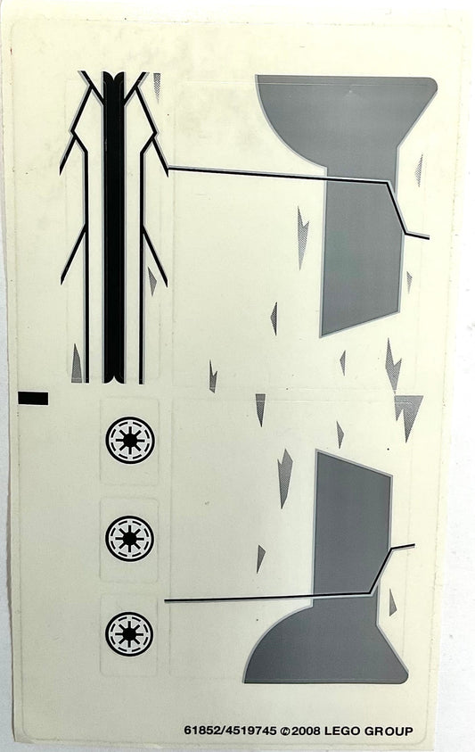 Sticker Sheet for Set Anakin's Jedi Starfighter, 7669 - (61852/4519745), Part# 7669stk01