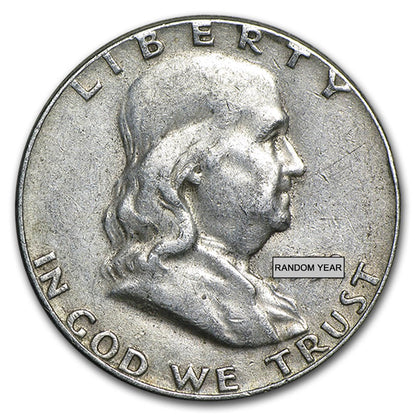 90% Silver Franklin Halves 20-Coin Roll Circulated (Mixed Dates)