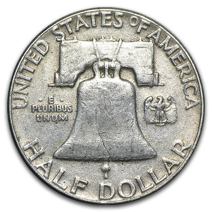90% Silver Franklin Halves 20-Coin Roll Circulated (Mixed Dates)