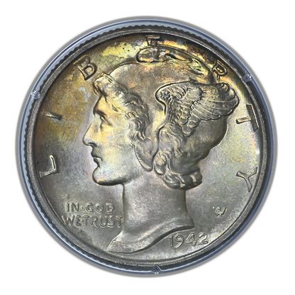 1942 Mercury Dime 10C PCGS Rattler MS66 CAC