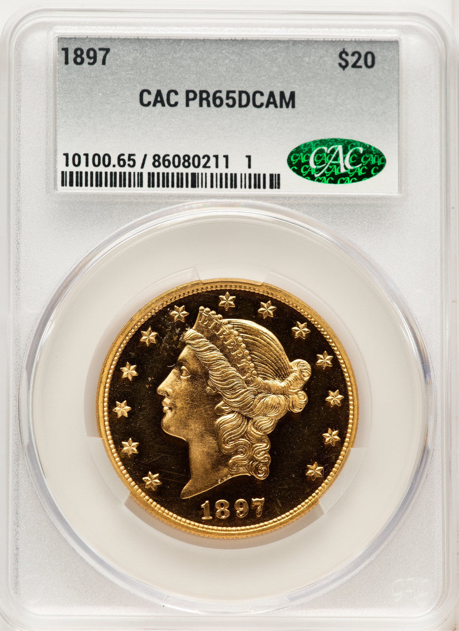 1897 $20 CACG Secure Proof Liberty Double Eagle CACG PR65