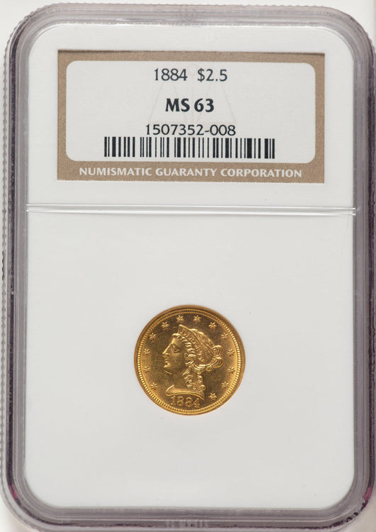1884 $2.50 Liberty Quarter Eagle NGC MS63