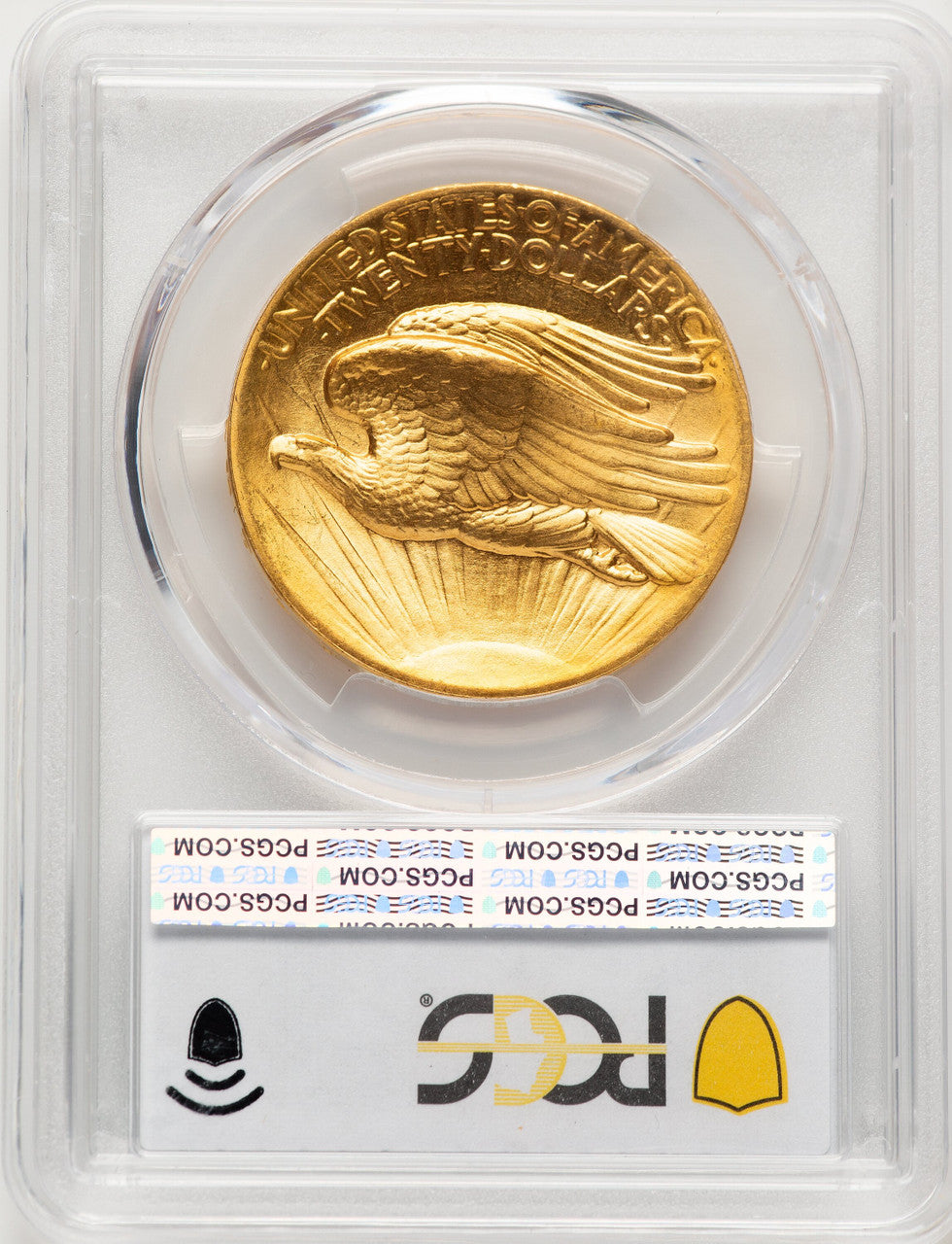 1907 $20 Flat Rim High Relief Double Eagle PCGS MS66