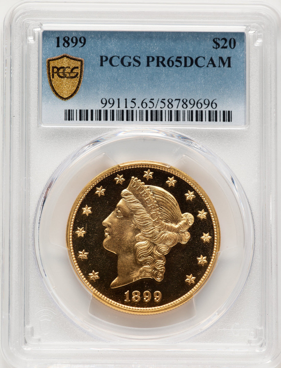 1899 $20 Proof Liberty Double Eagle PCGS PR65
