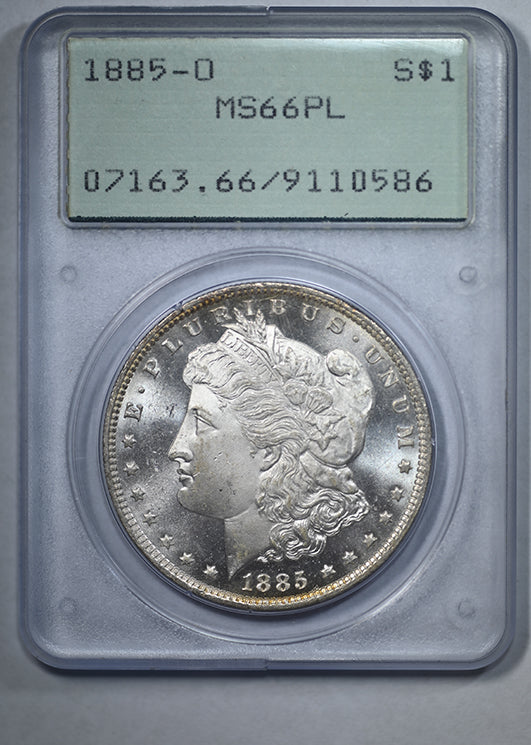 1885-O Morgan Dollar $1 PCGS Rattler MS66PL - Prooflike