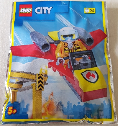 Firefighter Woman with Jet foil pack, 952209 - City Set