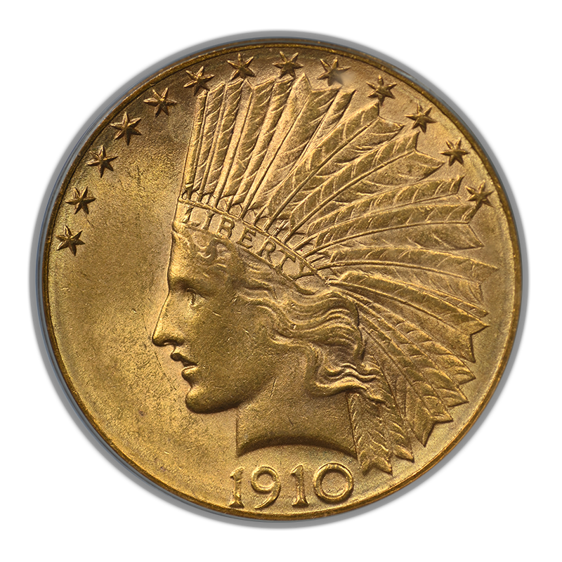 1910-D Indian Head Gold Eagle $10 PCGS MS62 OGH