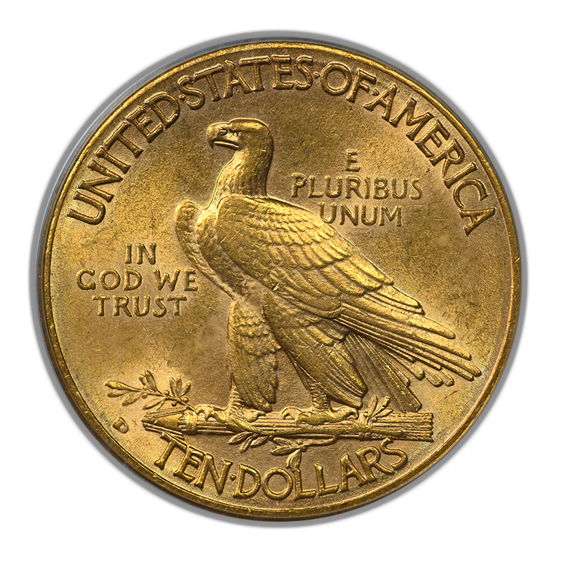 1910-D Indian Head Gold Eagle $10 PCGS MS62 OGH