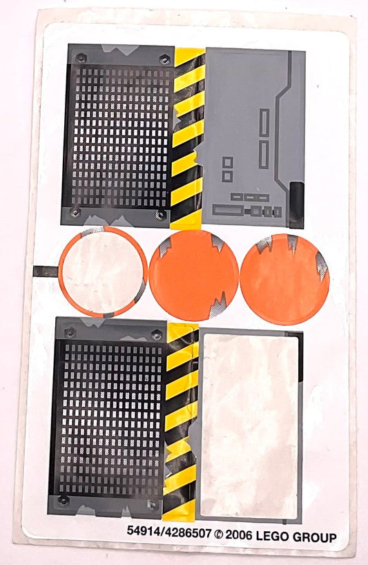 Sticker Sheet for Set B-Wing Fighter, 6208 - (54914/4286507), Part# 6208stk01