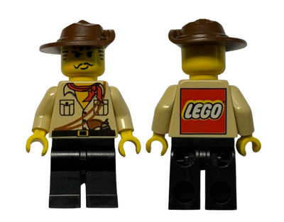 Johnny Thunder (Desert) with Logo on Back, adv010a - Adventurers Minifigure