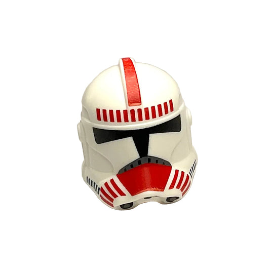 Minifigure, Headgear Helmet SW Clone Trooper (Phase 2) with Red Shock Trooper Pattern, Part# 11217pb05