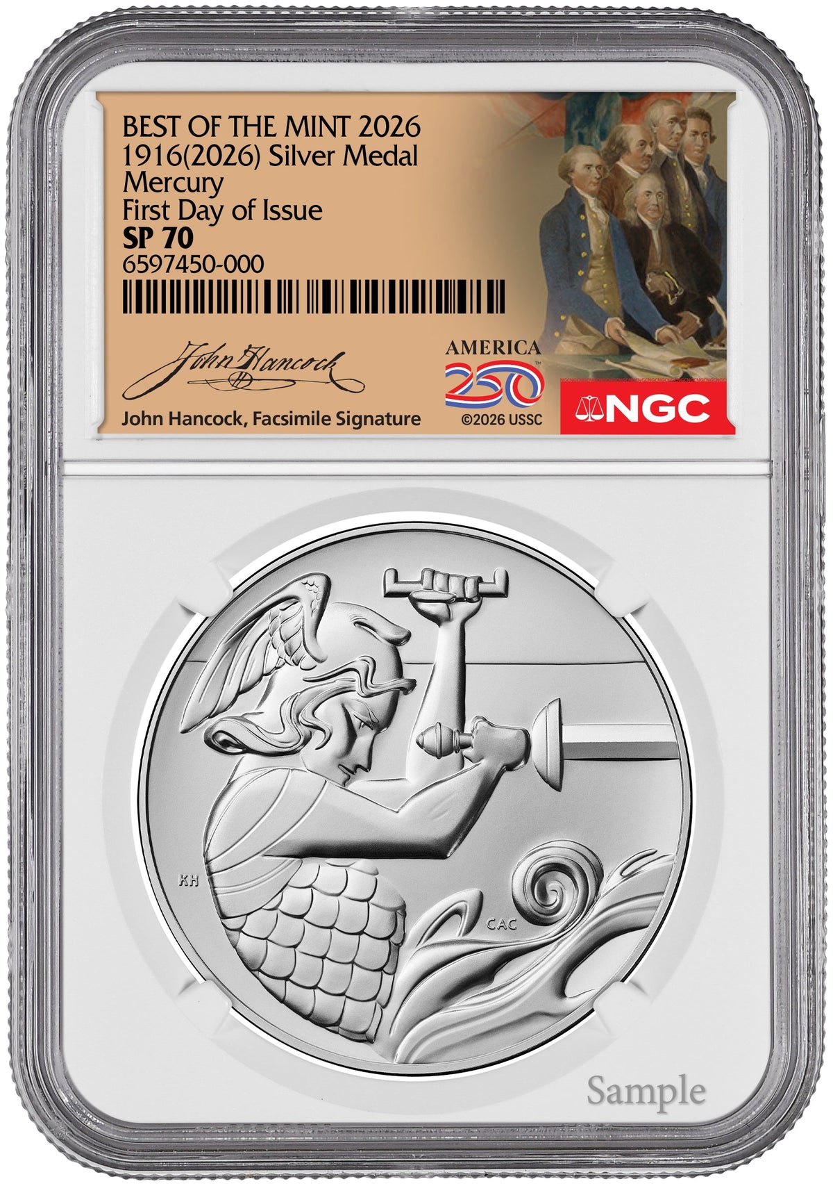 2026 (P) Silver Medal Mercury Best of the Mint NGC SP70 Hancock Label