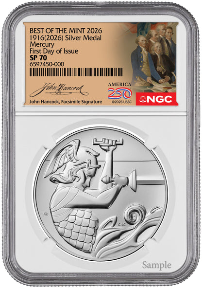2026 (P) Silver Medal Mercury Best of the Mint NGC SP70 Hancock Label