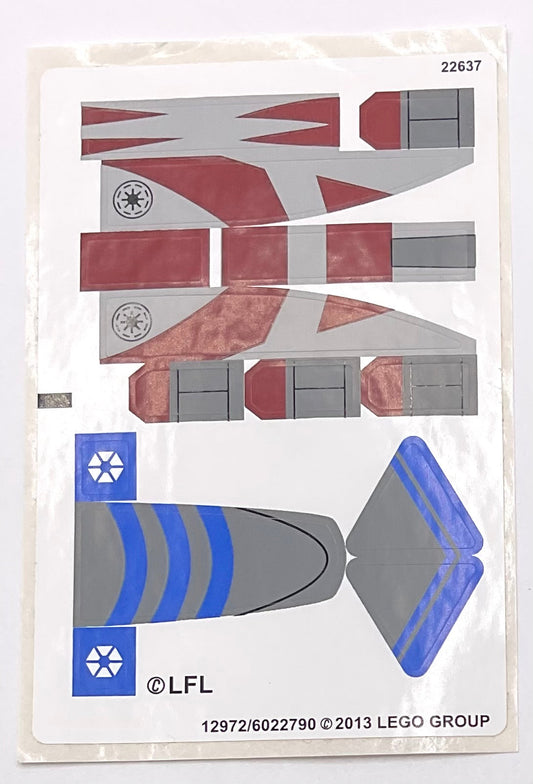 Sticker Sheet for Set BARC Speeder with Sidecar, 75012 - (12972/6022790), Part# 75012stk01