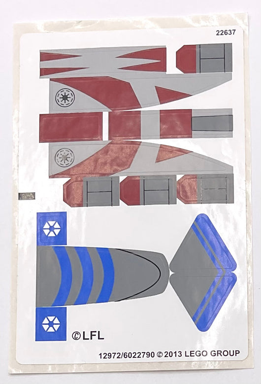 Sticker Sheet for Set BARC Speeder with Sidecar, 75012 - (12972/6022790), Part# 75012stk01