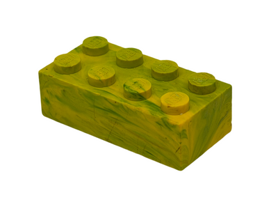 Yellow with Blue Marbled, 1970's Grangemouth Test 2x4 Brick