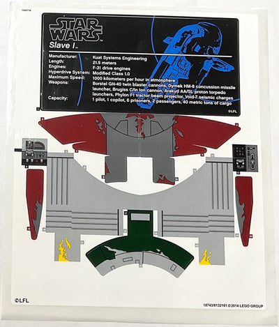 Sticker Sheet for Set Slave I UCS, 75060 - North American Version (Correct Print 'tractor') - (18743/6132161), Part# 75060stk01d