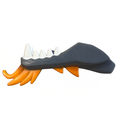 Dragon Head (Ninjago) Jaw Lower with White Teeth and Orange Spines Pattern, Part# 93072pb01