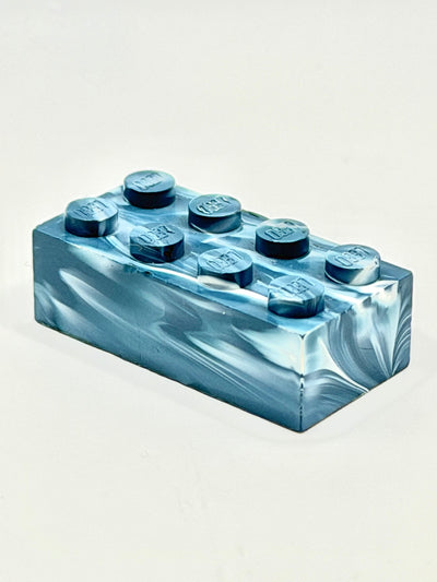 Blue & White Marbled, 1970's Grangemouth Test 2x4 Brick