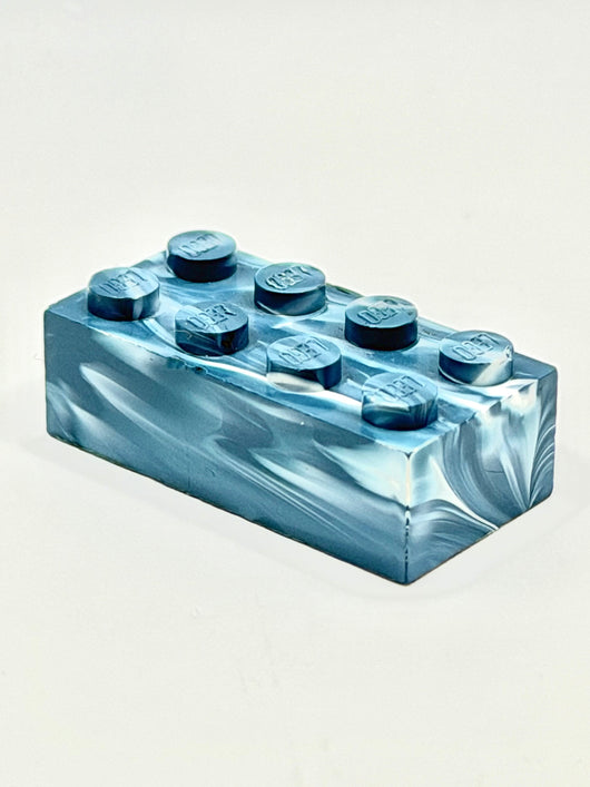 Blue & White Marbled, 1970's Grangemouth Test 2x4 Brick