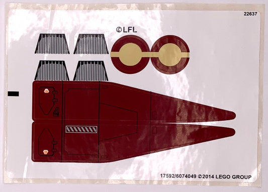 Sticker Sheet for Set Jedi Scout Fighter, 75051, International Version - (17592/6074049), Part# 75051stk01a