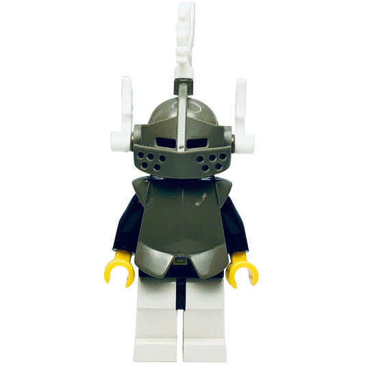 Black Castle Knight with Breastplate - Armor over Blue, Dark Gray Helmet and Visor, White Dragon Plumes, cas167 - Castle Minifigure