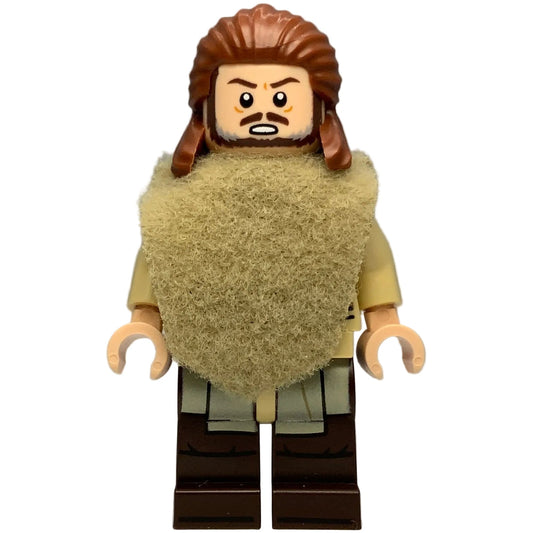 Qui-Gon Jinn, Dark Brown Beard - sw1334b - Star Wars Minifigure