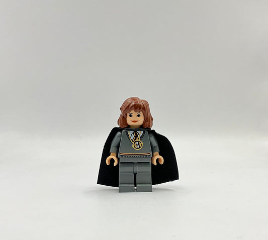 Hermione Granger - Gryffindor Stripe Torso with Time Turner Necklace, Dark Bluish Gray Legs, hp054