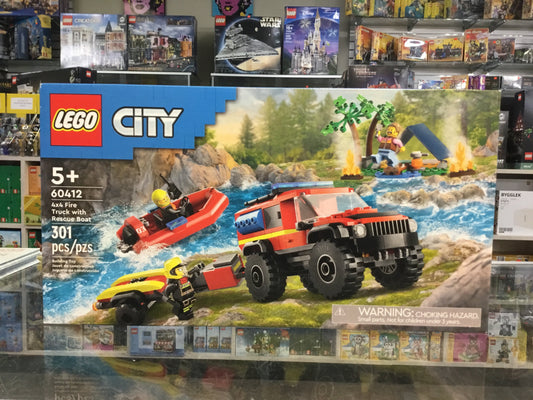 4x4 Fire Truck with Rescue Boat, 60412 - City Set