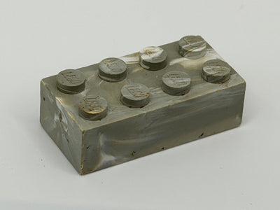 Light Gray & White Marbled, 1970's Grangemouth Test 2x4 Brick