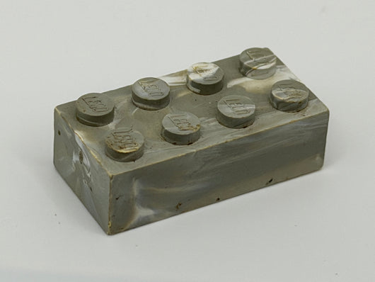 Light Gray & White Marbled, 1970's Grangemouth Test 2x4 Brick
