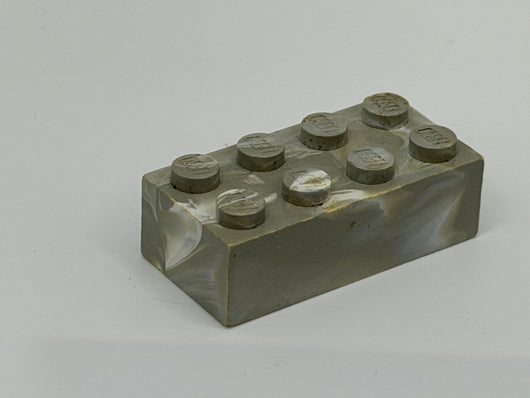Light Gray & White Marbled, 1970's Grangemouth Test 2x4 Brick